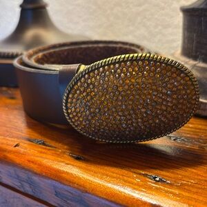 Western Style Rhinestone Belt - 35”